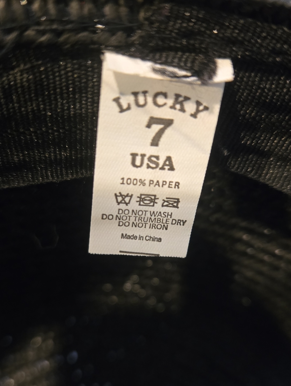 Lucky 7 USA Black Oversized Nautical Theme Sun Hat - Picture 9 of 9